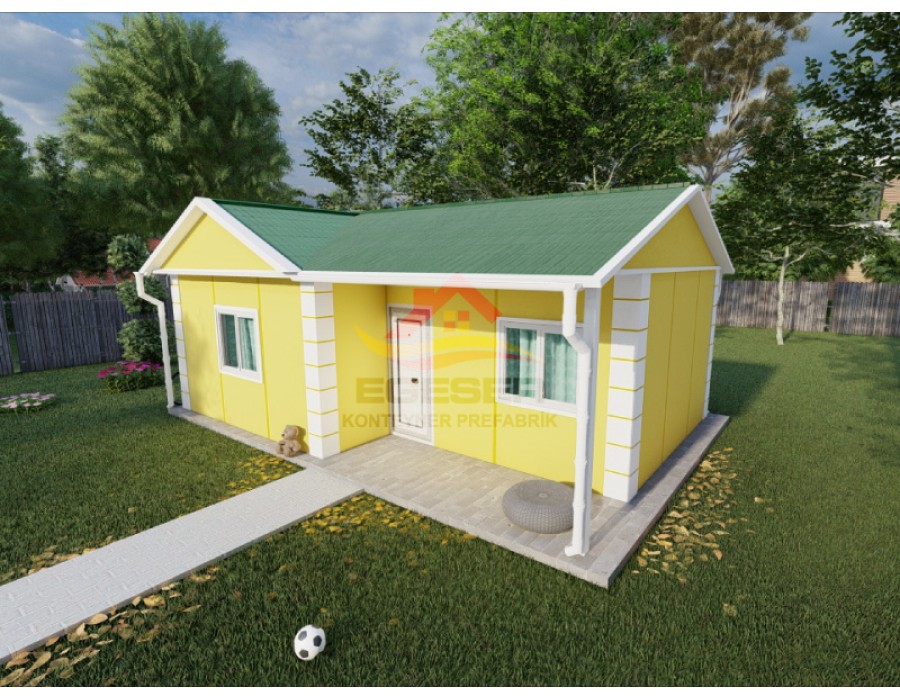 40 m² Tek Katlı Jumbo Çatı Prefabrik Ev | 1+1 40 m² Tek Katlı Jumbo Çatı Prefabrik Ev | 1+1