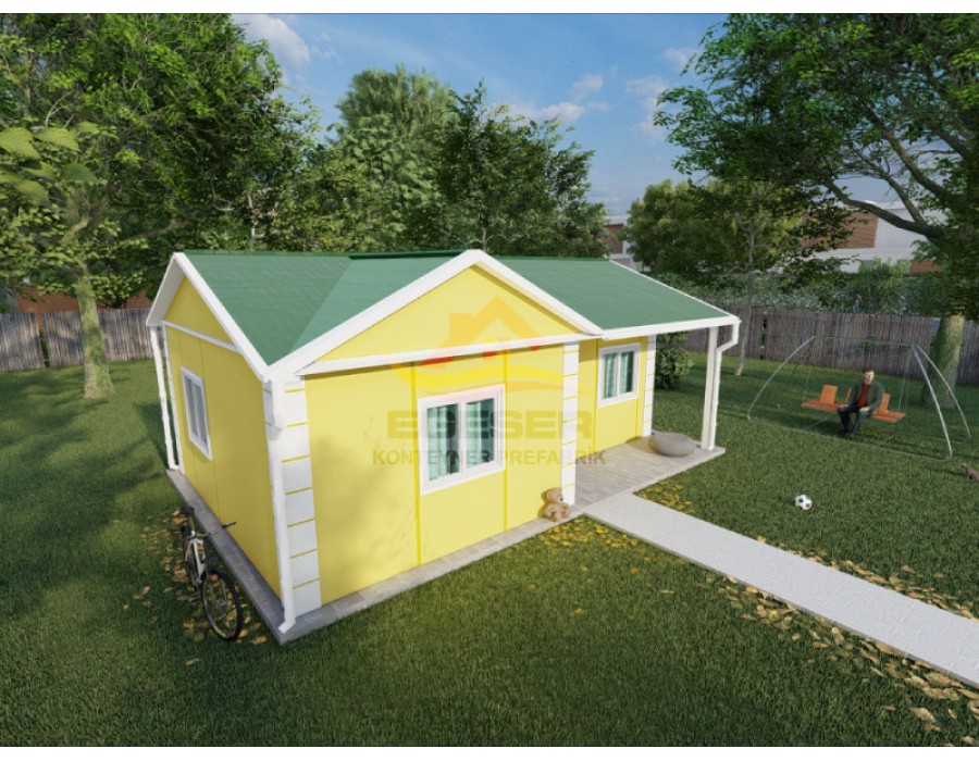 40 m² Tek Katlı Jumbo Çatı Prefabrik Ev | 1+1 40 m² Tek Katlı Jumbo Çatı Prefabrik Ev | 1+1