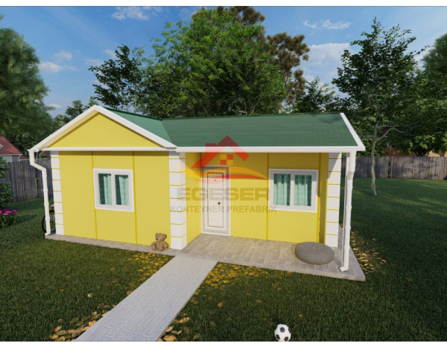 40 m² Tek Katlı Jumbo Çatı Prefabrik Ev | 1+1 40 m² Tek Katlı Jumbo Çatı Prefabrik Ev | 1+1