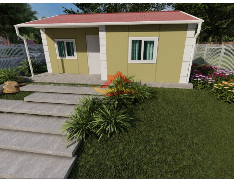 50 m² Tek Katlı Prefabrik Ev | Verandalı 1+1