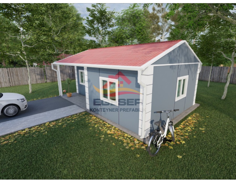 40 m² Tek Katlı Prefabrik Ev | Verandalı 1+1 40 m² Tek Katlı Prefabrik Ev | Verandalı 1+1