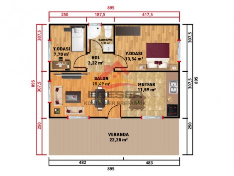 80 m² Tek Katlı Prefabrik Ev