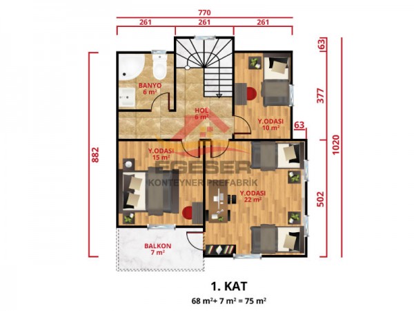 149 m² Dubleks Prefabrik Ev